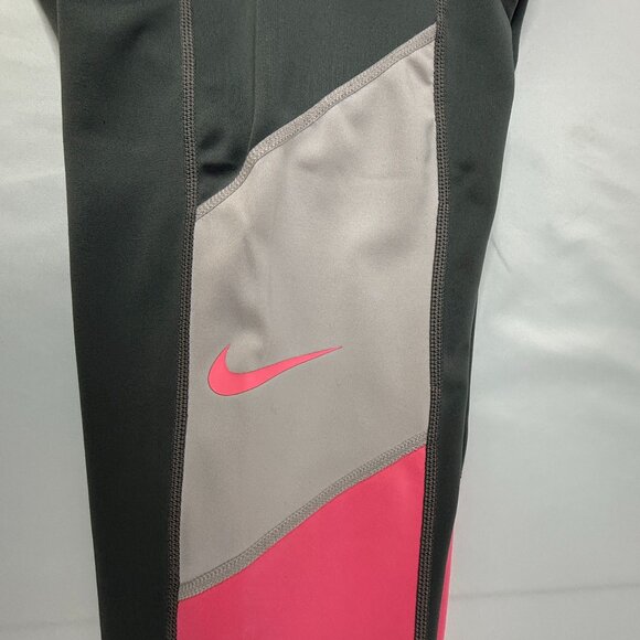 Nike Dri-Fit Athletic Leggings Grey, Pink, White Women's Medium - Picture 3 of 7